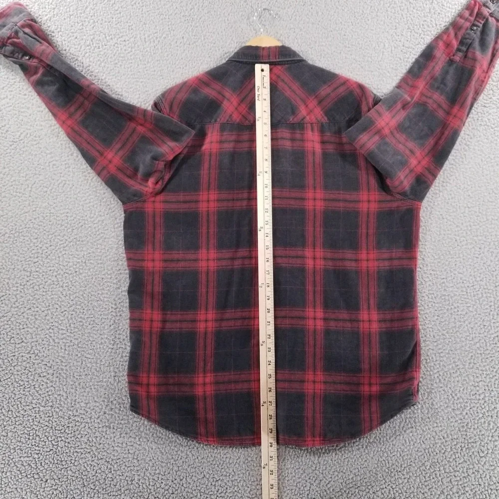 32 Bar Blues Shirt Mens Large Black Plaid Double Wall Layer Buffalo Check Plaid